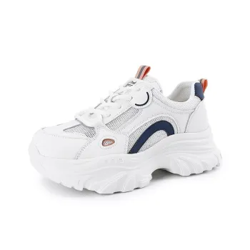 Spider King Breathable And Lightweight Low Top Chunky Sneakers Women's Beige Blue