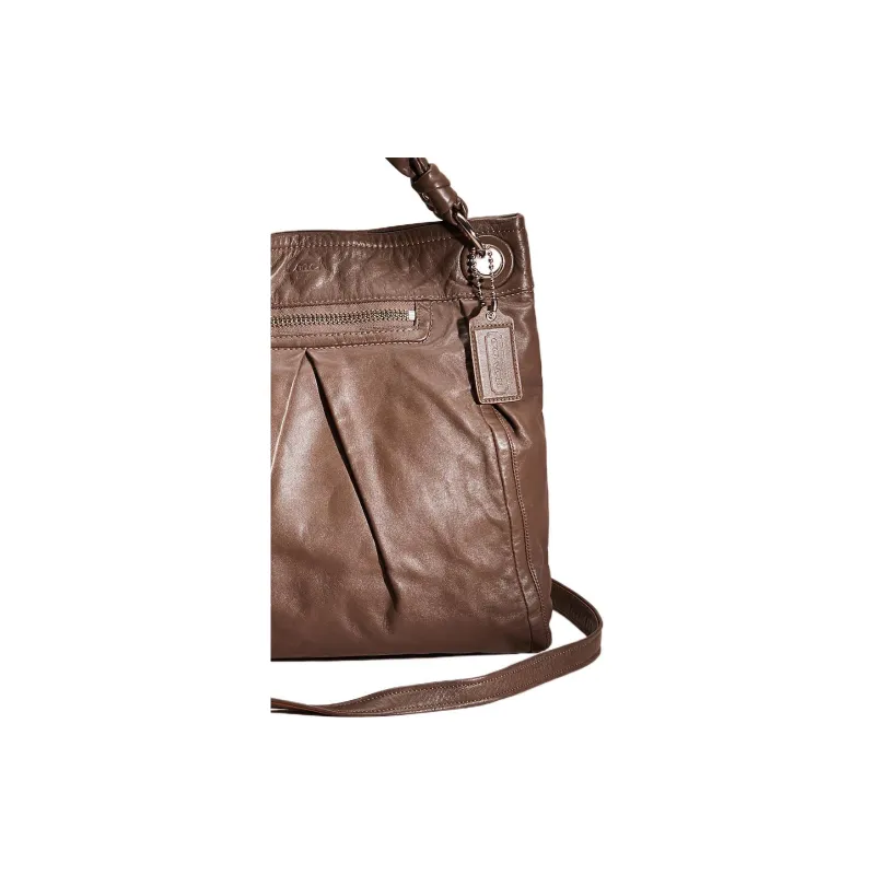 COACH Convertible Leather Tote Shoulder Bag Handbag Large Size Women's Sand-1