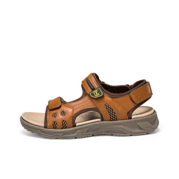 CKVUSAMG Beach Sandals Men Light Brown/Dark Brown