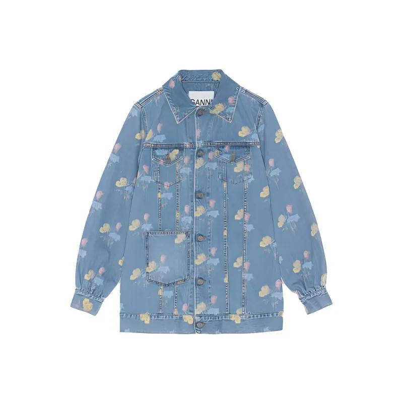 GANNI Jackets Women's Bleached Blue-0