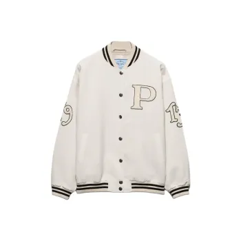 PRADA Letter patch Appliqué Bomber Jacket