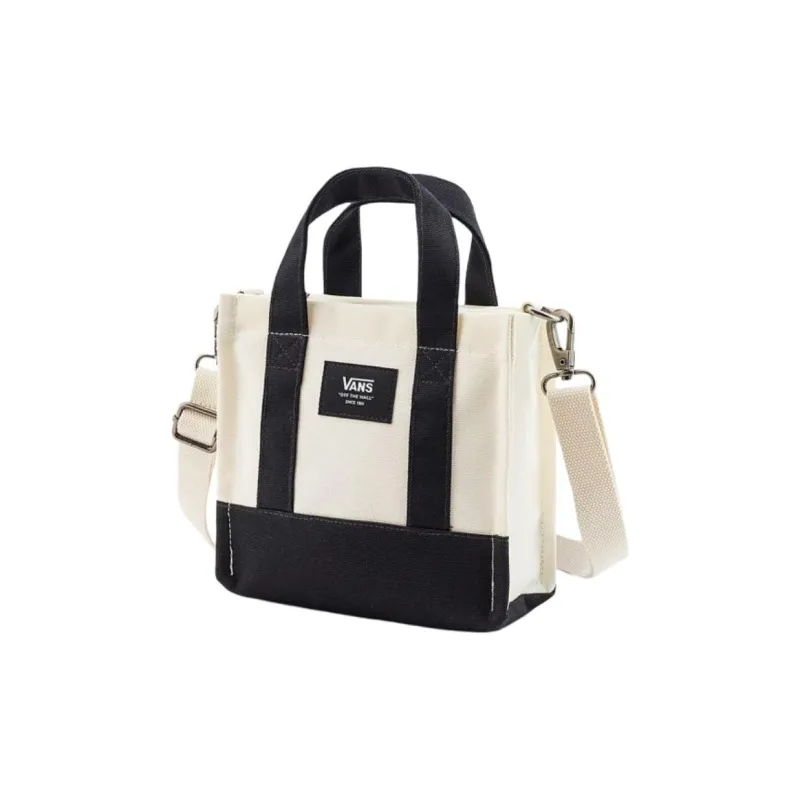 Vans Lightweight And Practical Tote Bag, Shopping Bag, Handbag Unisex Ecru & Black-1