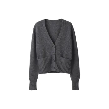 Fstudio Korean V Neck Knitted Fabric Cardigan Petite Layering Inner Layer Unisex