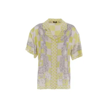 VERSACE Informal Shirt 'Pale Yellow/White/Silver'