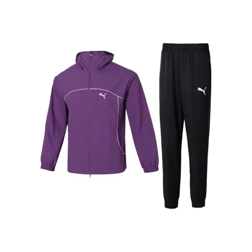 PUMA Casual Sportswear Men Set Purple Jacket+Black Pants