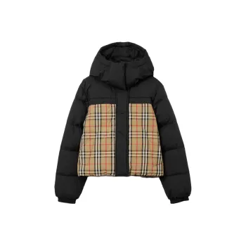 Burberry Checked Down Coat