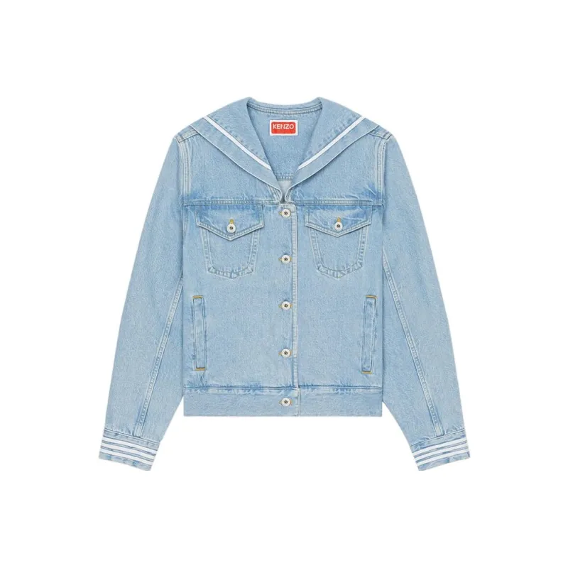 KENZO Sailor Logo embroidered Denim Jacket-0