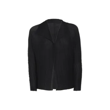 ISSEY MIYAKE Pleats BK/WT 48 Cardigan