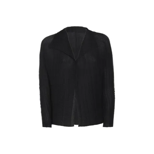 ISSEY MIYAKE Pleats BK/WT 48 Cardigan