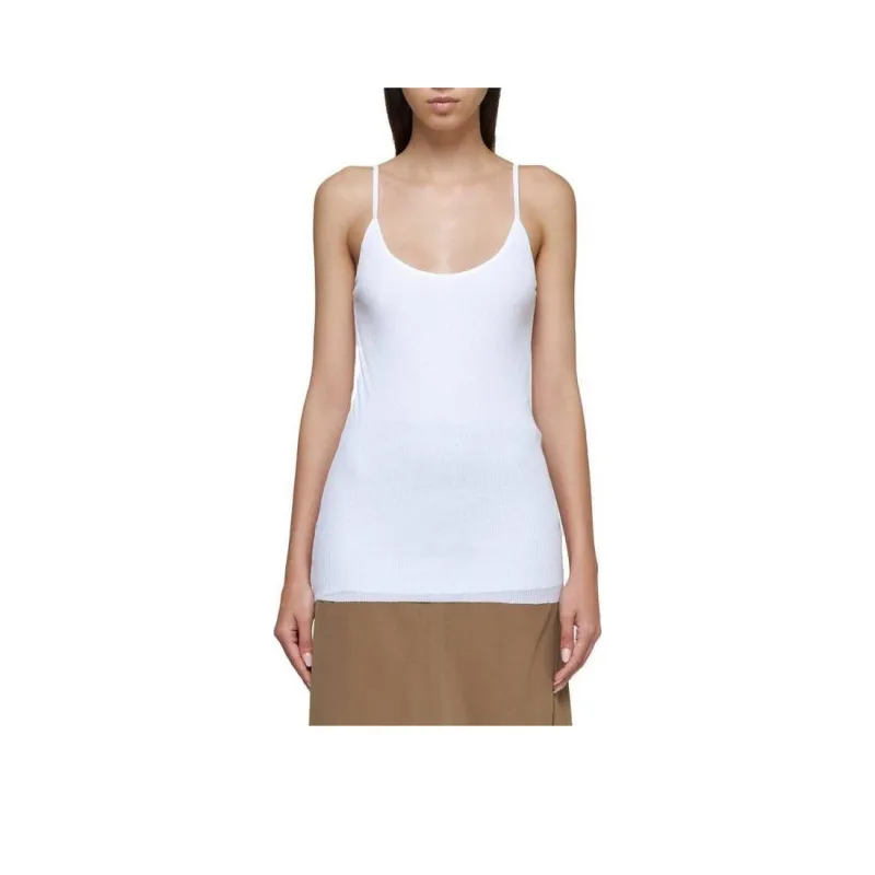 KHAITE Fine-Ribbed Scoop Neck Tank Top-0