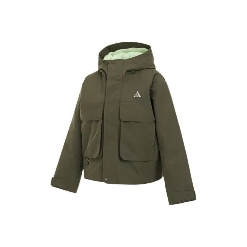 Nike Storm FIT Jackets Coats Women's Medium Olive Green/Extremely Light Firefly Yellow/Medium Olive Green/Peak White