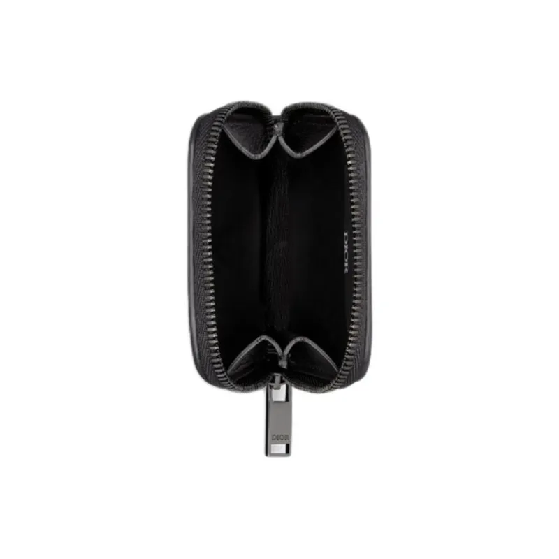 DIOR Cotton Coin Purse Small Size Unisex Black-3