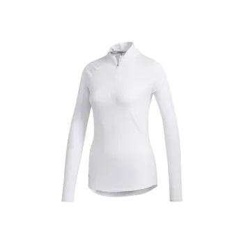 Adidas Solid Uv Long Sleeve Polo Shirt Polo Shirt Women's White