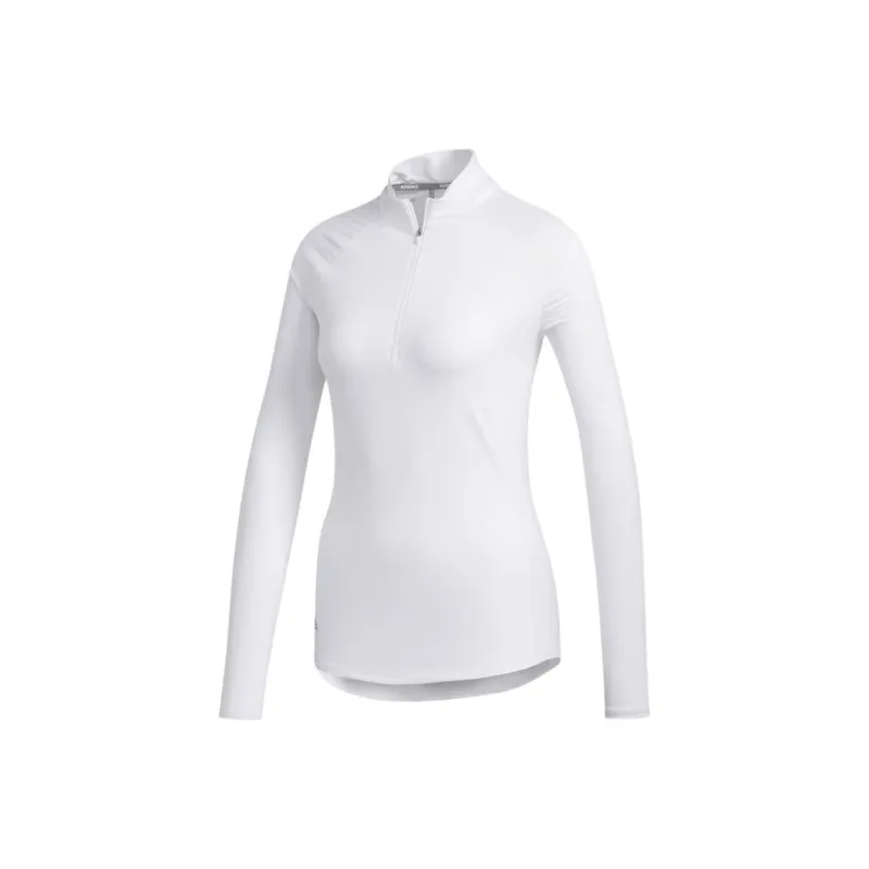 Adidas Solid Uv Long Sleeve Polo Shirt Polo Shirt Women's White-0