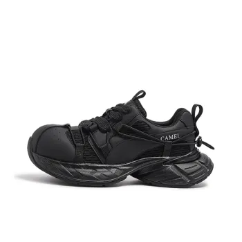 CAMEL Round Tip Commute Versatile Platform Height Increasing Trendy Casual Chunky Sneakers