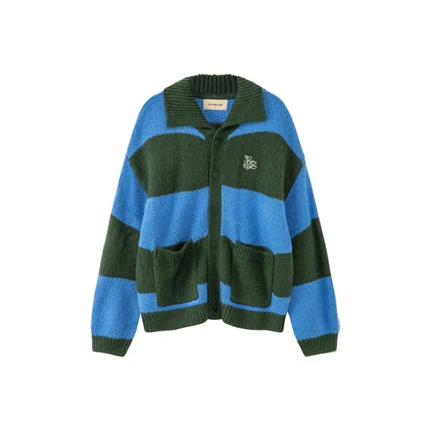 NO ONE ELSE Knitwear Unisex Green Stripes Pattern-0