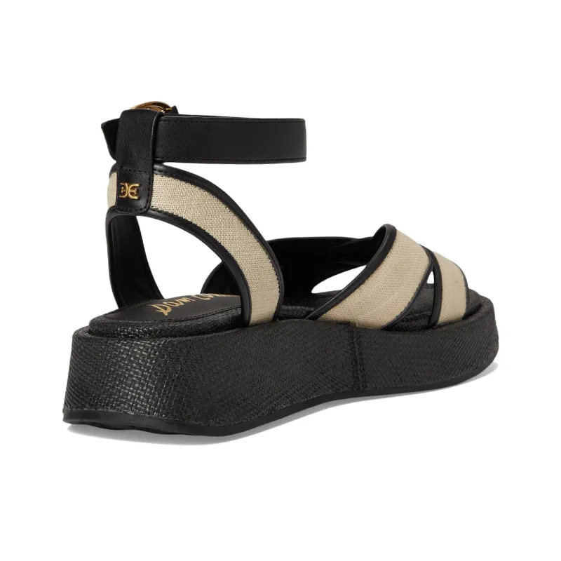 SAM EDELMAN Nylie One Strap Sandals 4cm Women's Beige Black-3