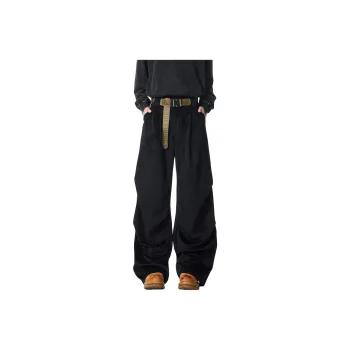 V37 Cleanfit Pleated Design Corduroy Parachute Casual Pants Unisex