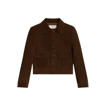 CELINE Straight cut Blouson Jacket In Suede