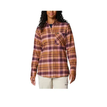Columbia Calico Basin Shirt Women's Yellow And Purple Plaid