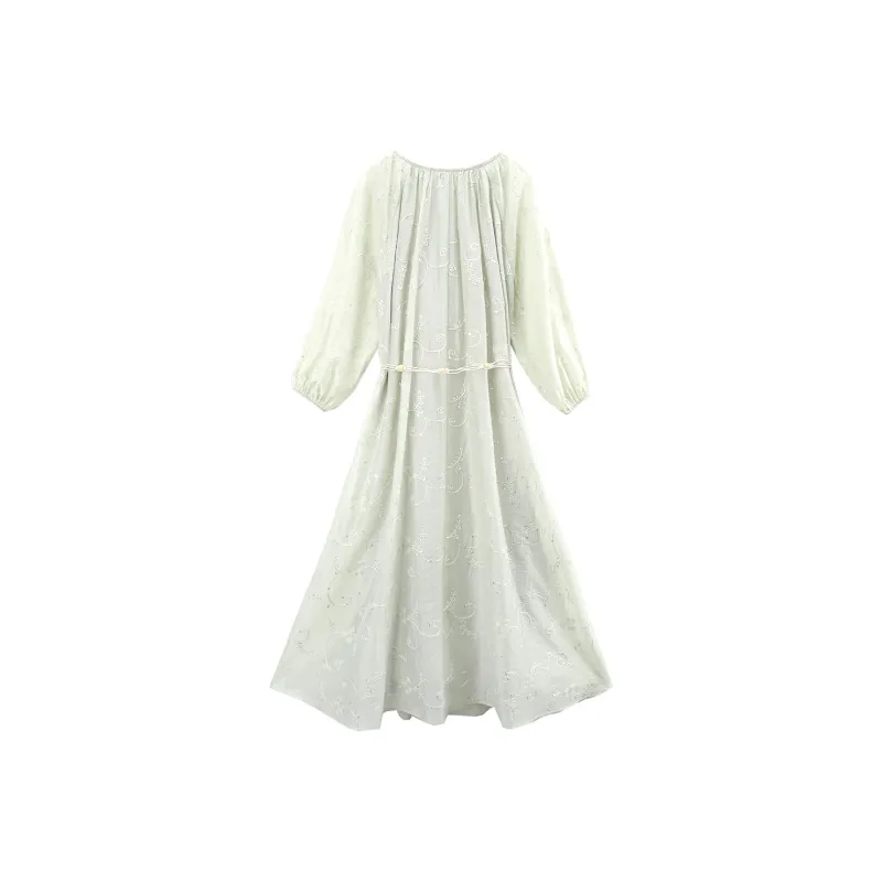 A Paradise For Awakening Short Sleeved Dress Women's Light Green-1