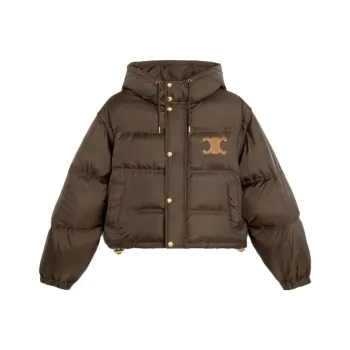 CELINE Triomphe Cropped Down Jacket In Lightweight Nylon