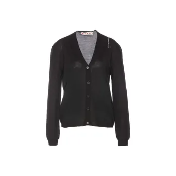 MARNI Embroidered Crew Neck Cardigan