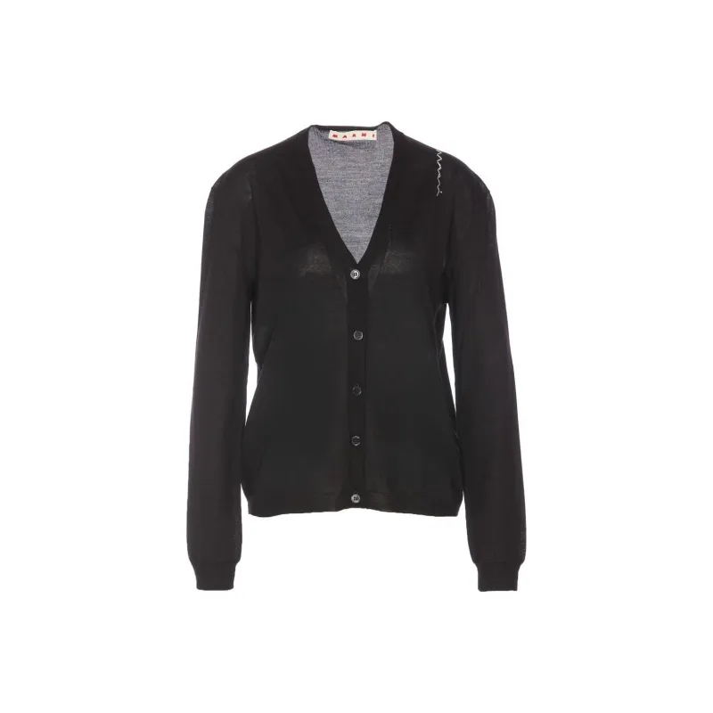 MARNI Embroidered Crew Neck Cardigan-0