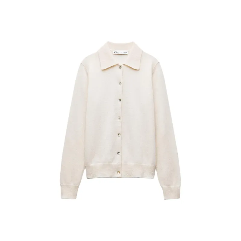 ZARA Cashmere Sweater Women's Natural Color-0