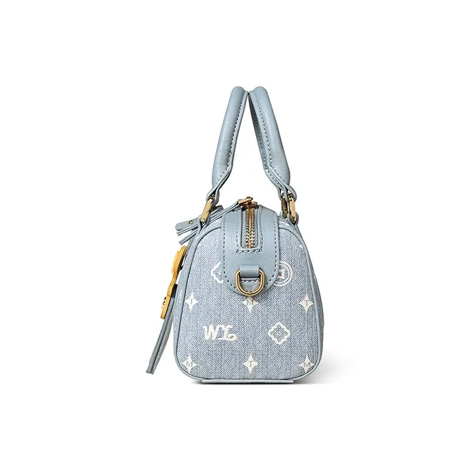 Teenmix PVC Boston Bag, Shoulder Bag, Crossbody Bag, Handbag Regular Women's Coffee/Ecru/Cherry Blossom Pink/Sky Blue-13