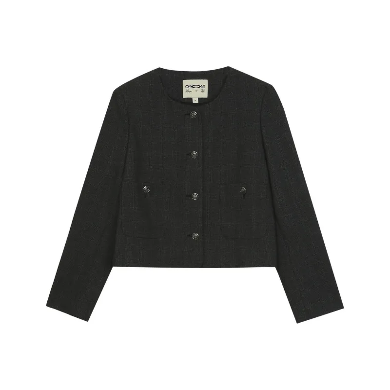 Omont Jackets & Coats Women's Black Plaid-0