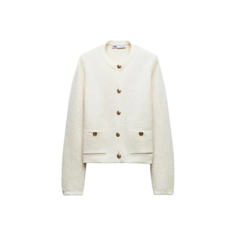 ZARA Jackets Coats Women's White-0