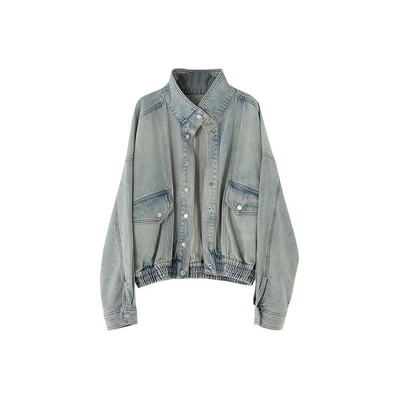 SOON FLOWER Jackets Coats Women's Washed Blue-0
