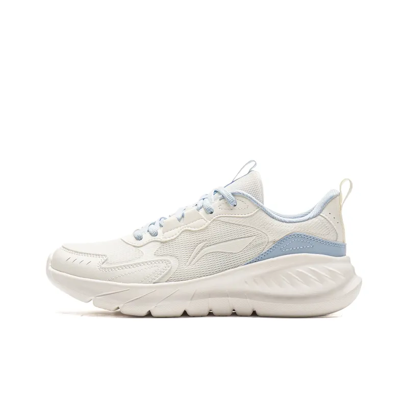 LiNing Cushioning, Abrasion Resistant, Breathable, Lightweight Low Top Sprint Running Shoes Women's White Blue-0