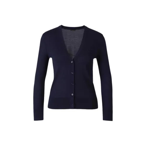 Givenchy Crochet V Neck Cardigan 'Dark Blue'