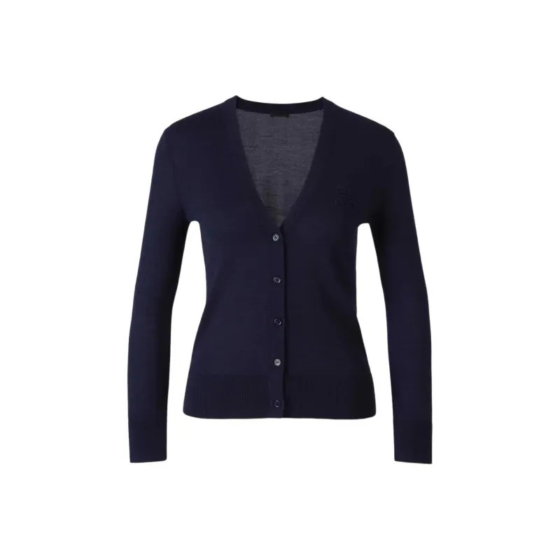 Givenchy Crochet V Neck Cardigan 'Dark Blue'-0