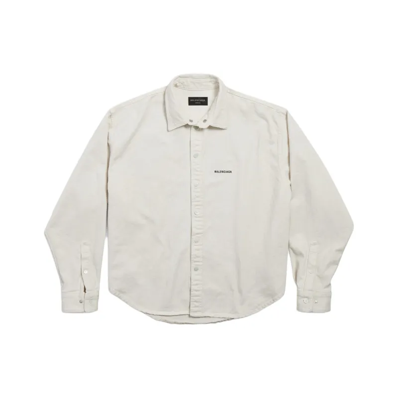 Balenciaga Long Sleeve Oversized Shirt 'White'-1