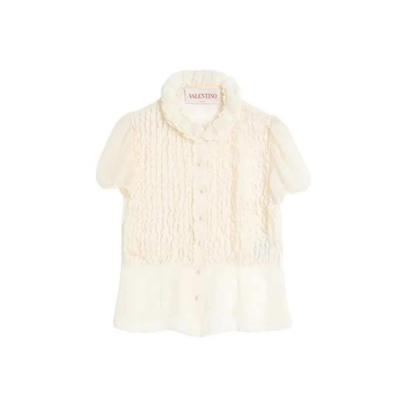 Valentino Ruffled Straight Hem Blouse-0