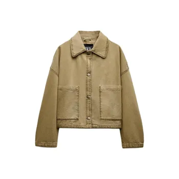 ZARA ZW Series Jackets & Coats Women's Green