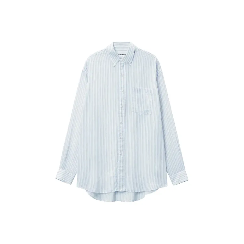 Alexander Wang Oversized Boyfriend Shirt Oxford Blue/White-0