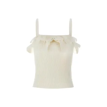Alessandra Rich Bow Ruffled Top