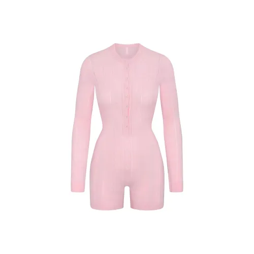 SKIMS FW24 Fake Day Collection Sweater Poinelle Onesie Bodysuits Women's BABY PINK/Light Pink