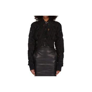 RICK OWENS Flight Cropped Jacket 'Black'