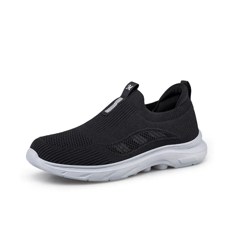 Kuding Elderly Shoes Soft Sole Comfortable Slip on Breathable And Lightweight Low Top Casual Shoes Unisex-23