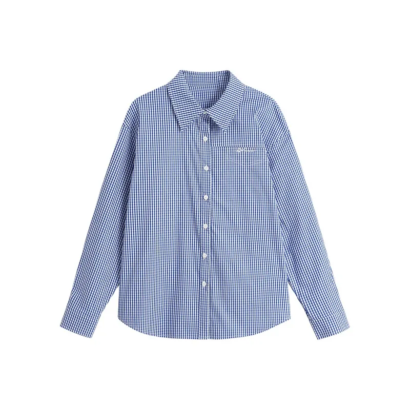 Inman Shirt Women's Royal Blue Plaid-0