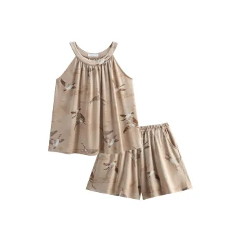 Same Language Pajama Set Women's Fall Leaf Brown · Goose
