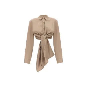 DRIES VAN NOTEN Bow Detailed Cropped Shirt