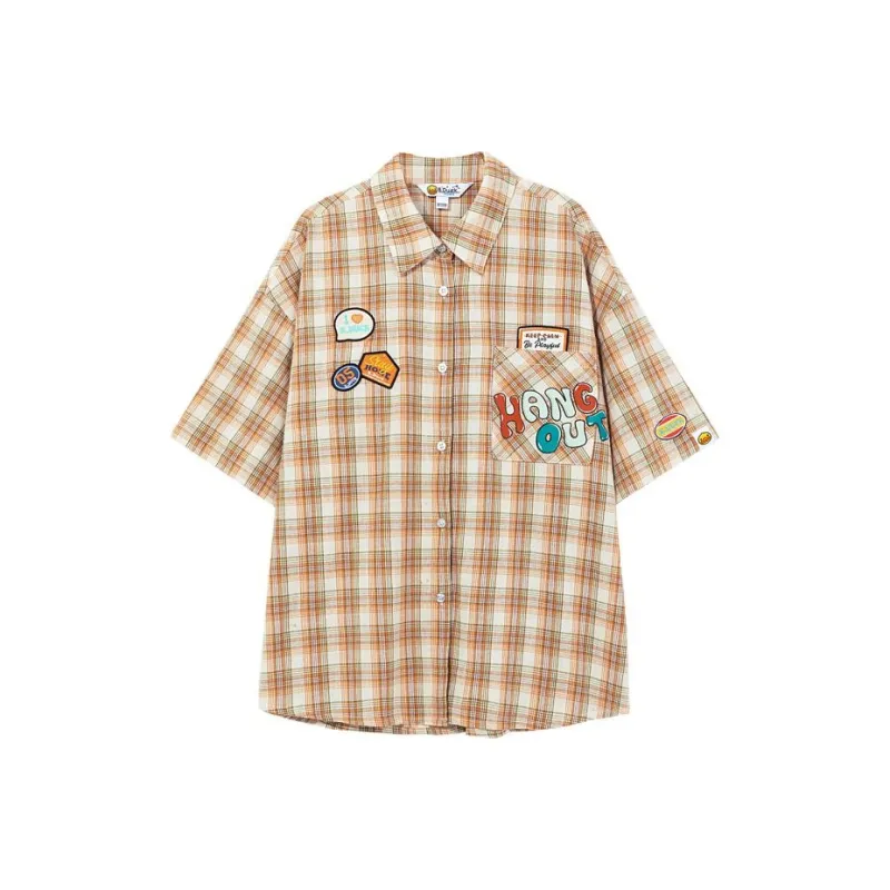 B.Duck Shirt Women's Green Plaid-0