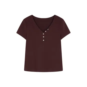 Mo Han Yi Mei Shirt Women's Purple Wine