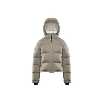 ARITZIA Super Puf Shorty MATT Down Jacket Women's Light Coffee